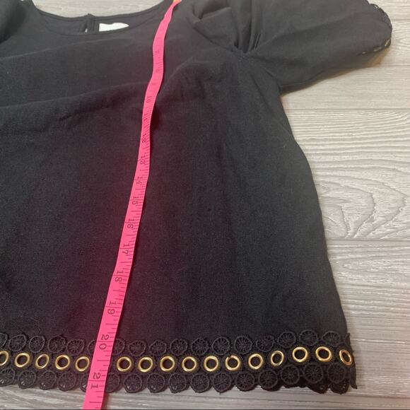 Misa aline cold shoulder grommet top black sz s Small - Picture 7 of 8